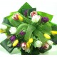 Букет с лалета и фрезия от www.cvetarski.com